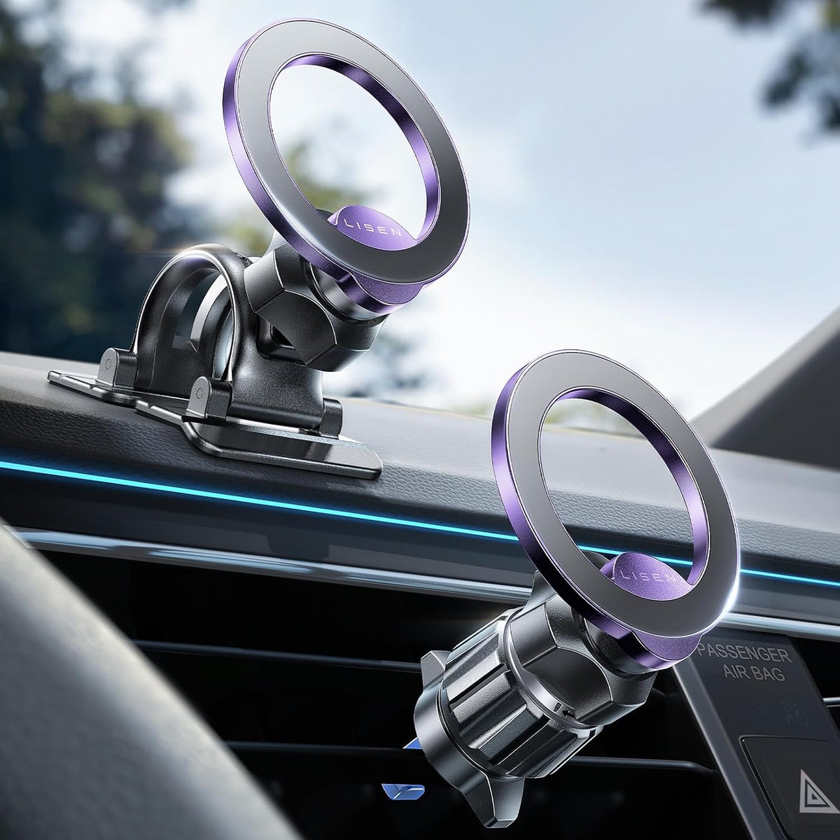 LISEN for iPhone 18 Pro Max Car Mount Holder Magnets Magnetic for MagSafe Car Mount Vent Dashboard Magnet Cell Phone Holder Mounts Car Accessories fit iPhone 18 Pro Max 17 16 15 14 13 12 Purple