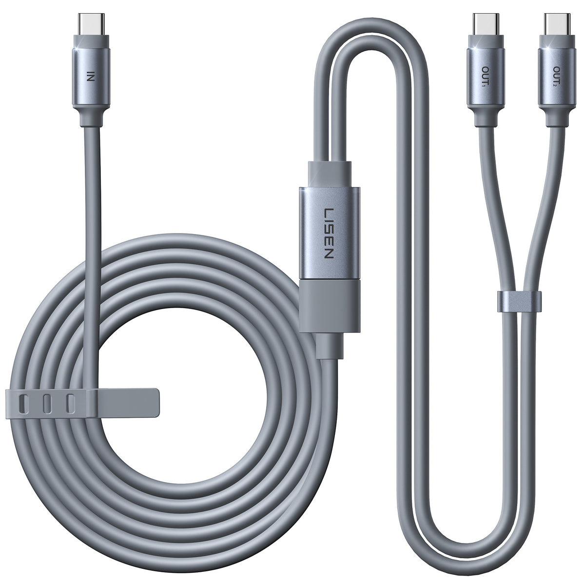 LISEN USB C Splitter 1 in 2 Out Charging,140W Max Dual USB C to USB C Cable
