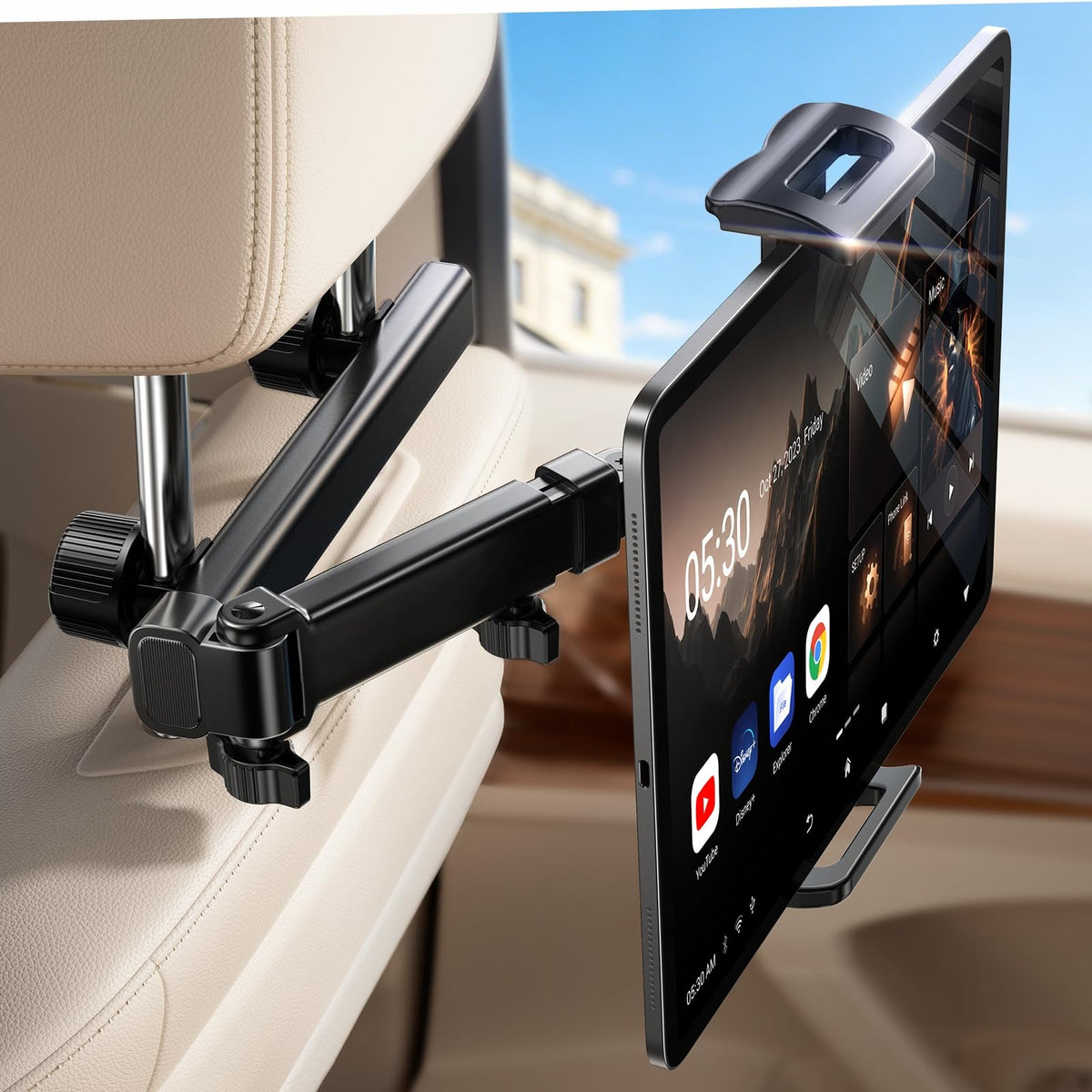 LISEN iPad Holder for Car Mount, Tablet Holder Car Headrest Kids Travel