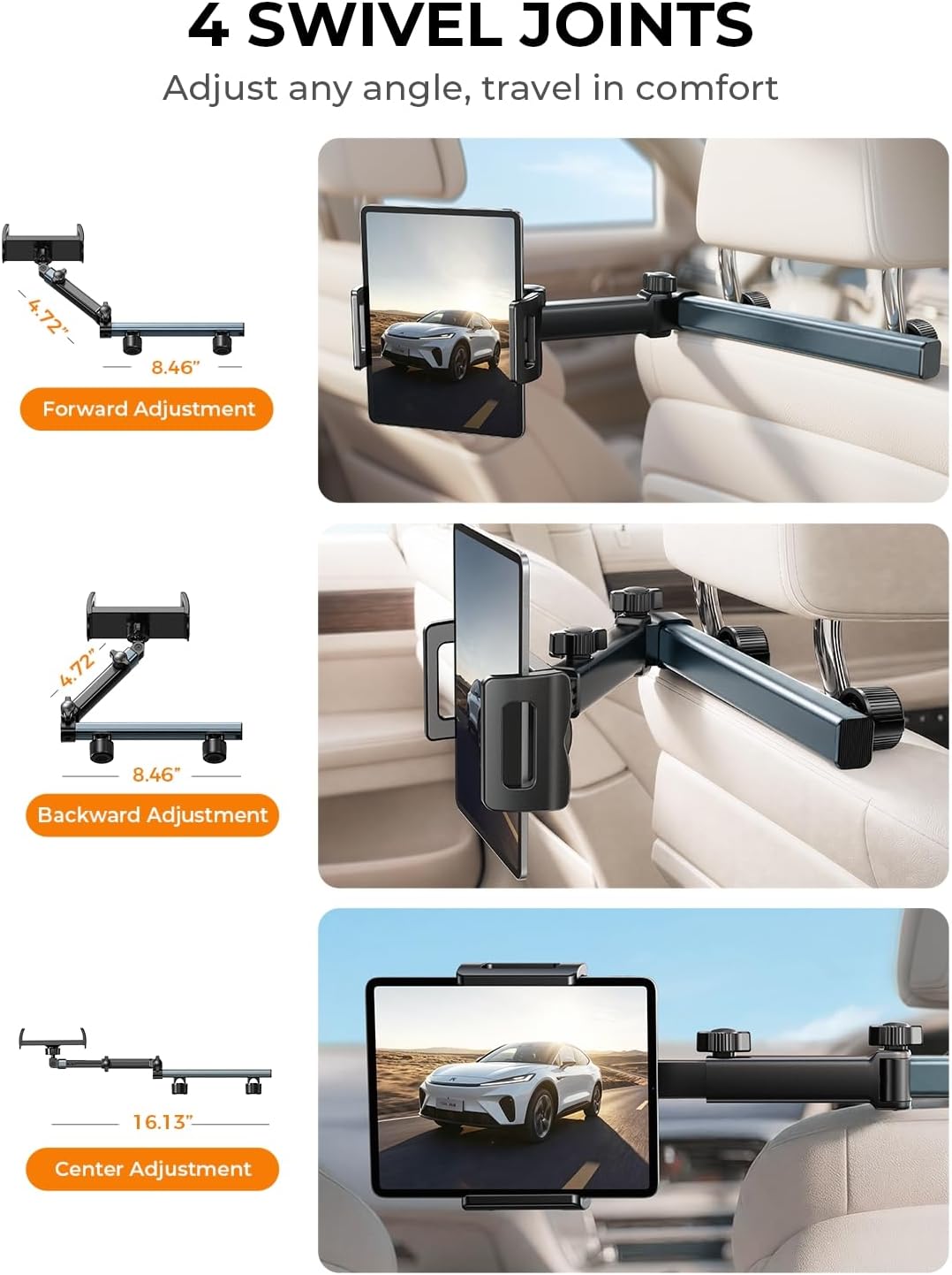 LISEN für iPad-Halterung für Auto-Kopfstütze