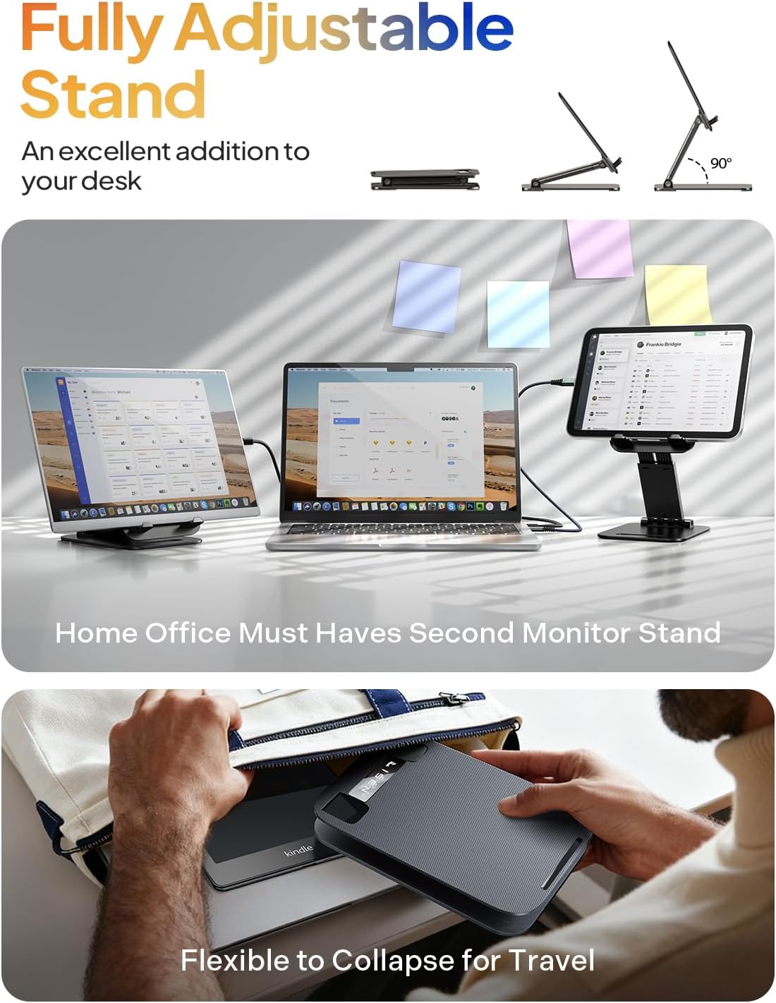 LISEN for iPad Tablet Stand for Desk Portable Monitor Stand iPad Holder