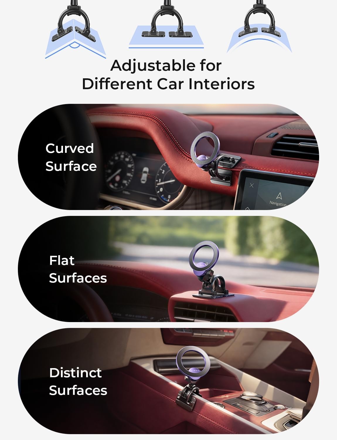 LISEN for iPhone 18 Pro Max Car Mount Holder Magnets Magnetic for MagSafe Car Mount Vent Dashboard Magnet Cell Phone Holder Mounts Car Accessories fit iPhone 18 Pro Max 17 16 15 14 13 12 Purple