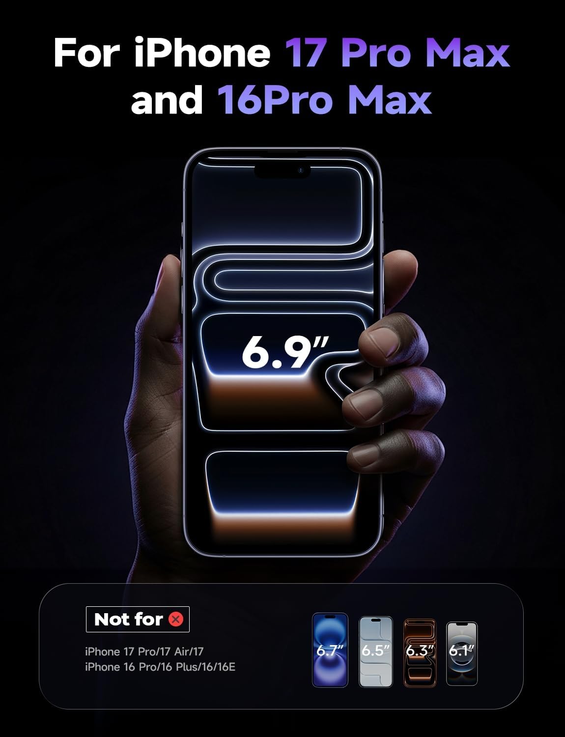 LISEN iPhone 17 Pro Max/iPhone 16 Pro Max スクリーンプロテクター 2枚パック