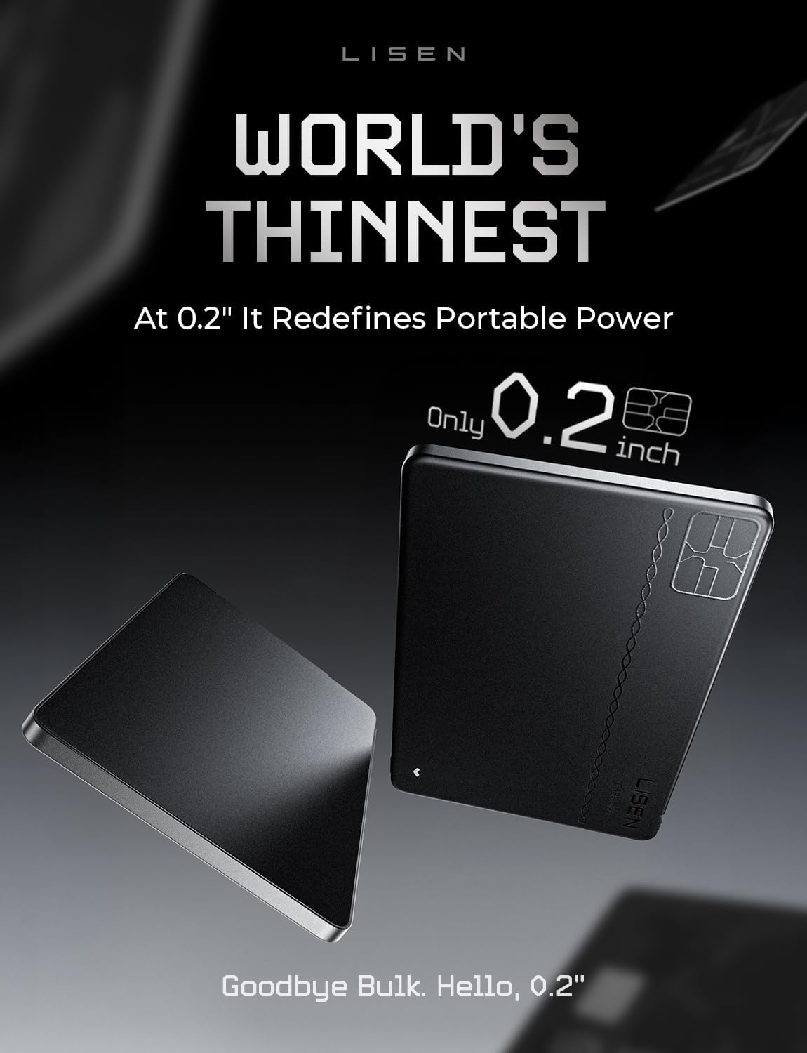 LISEN 0.2インチ チャージカード 携帯電話充電器