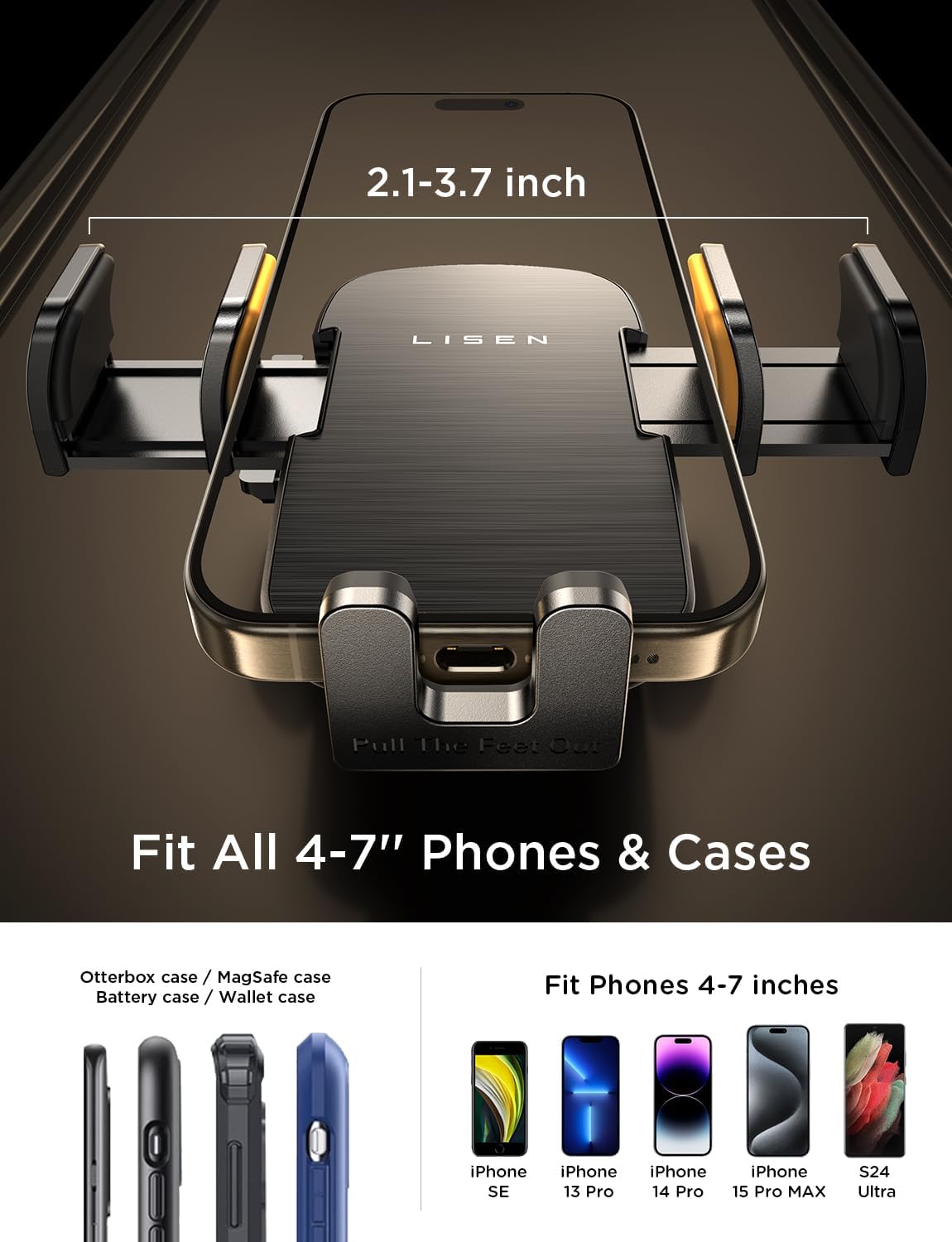 LISEN CD Phone Holder for Car iPhone 17 Adjustable