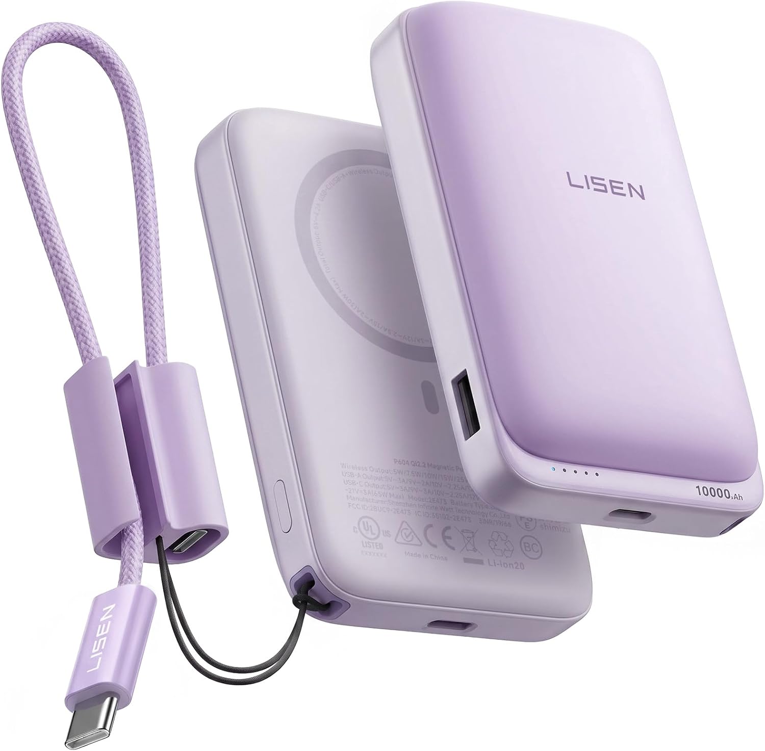LISEN Qi2.2 25W for Magsafe Power Bank (Purple)