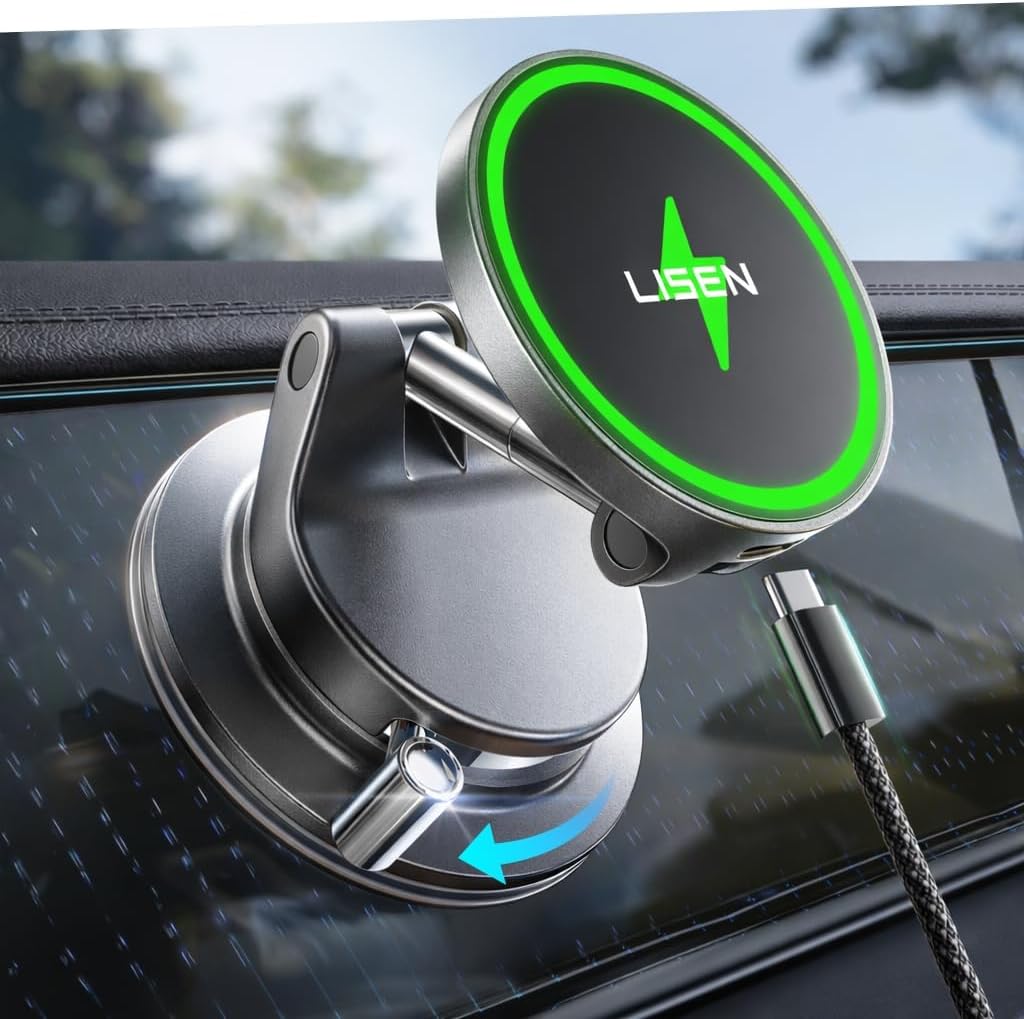 LISEN Qi2.2 25W Magsafe Car Mount Charger