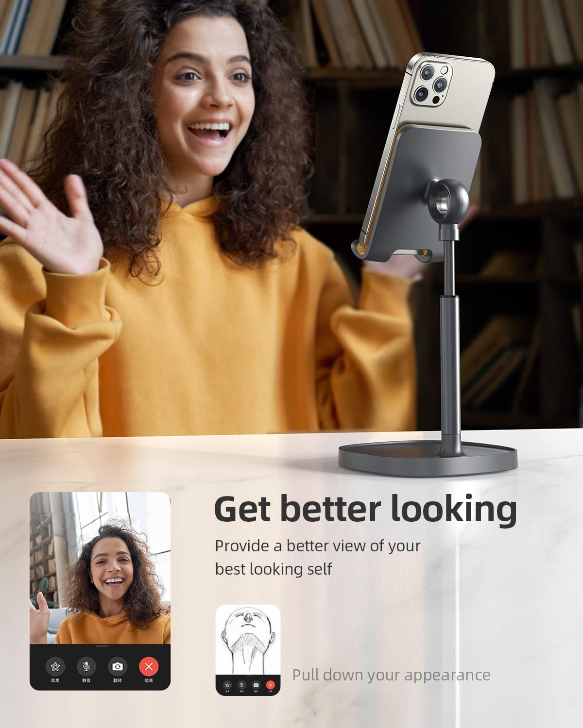 Lisen Verstellbarer Handyhalter für den Schreibtisch
