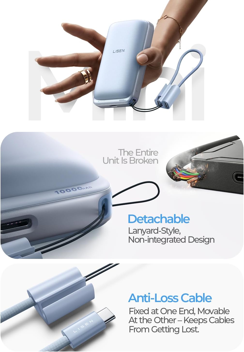 LISEN Qi2.2 25W für MagSafe Powerbank (Blau)