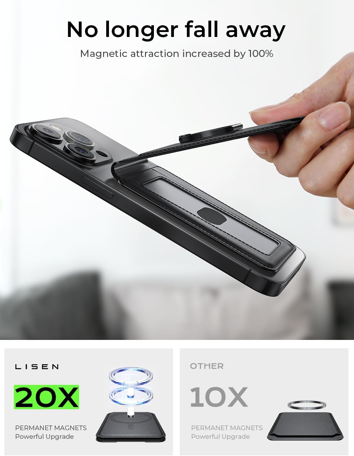 Lisen Magsafe ウォレット カード ホルダー