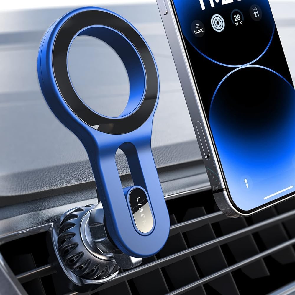 LISEN for iPhone 18 Pro Max Car Mount, MagSafe Car Mount, Magnetic Phone Holder for Car Vent Phone Mount, Magnetic Car Phone Holder iPhone Car Mount, Air Vent Mount Gifts for iPhone 18 17 16, Blue
