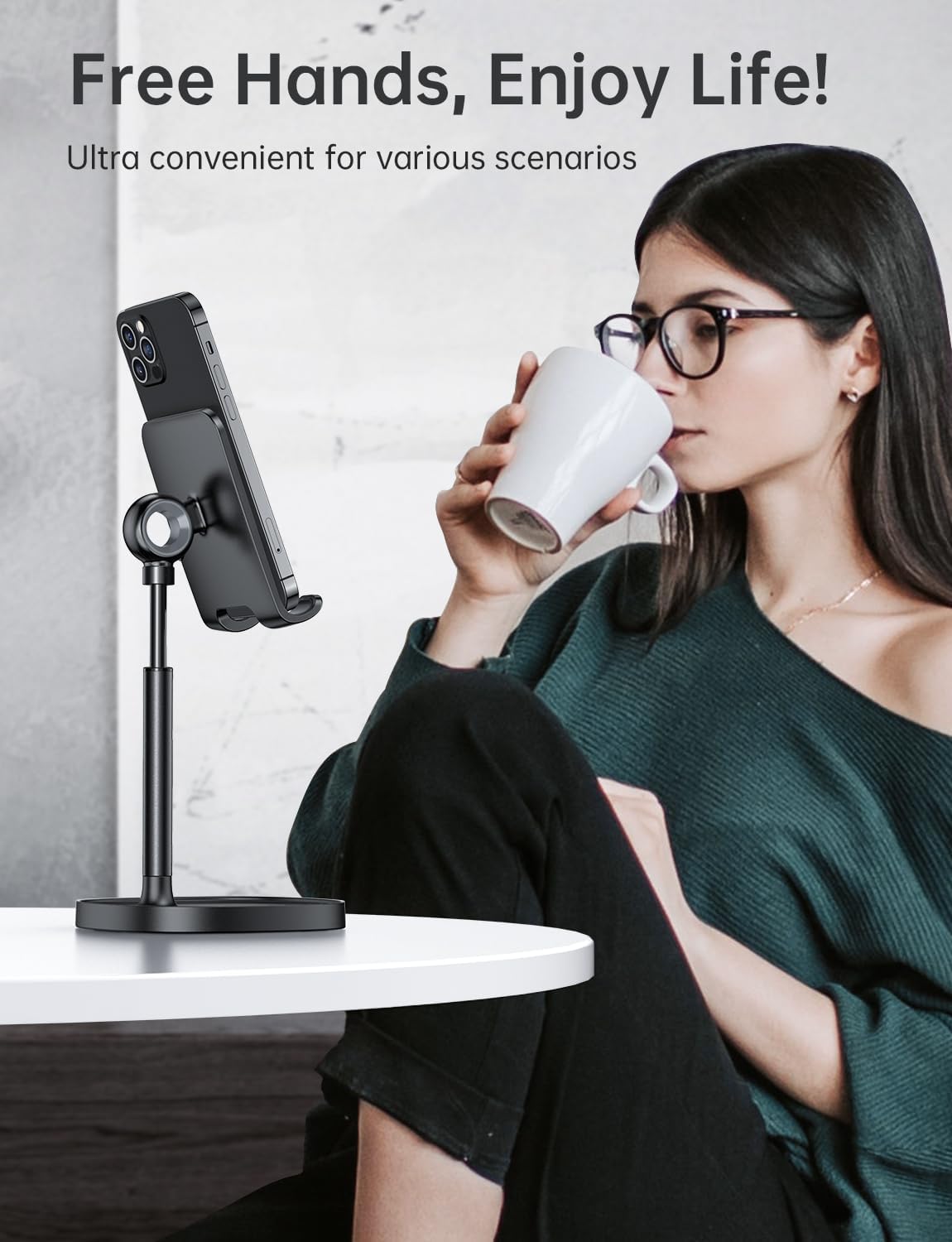 Lisen Verstellbarer Handyhalter für den Schreibtisch