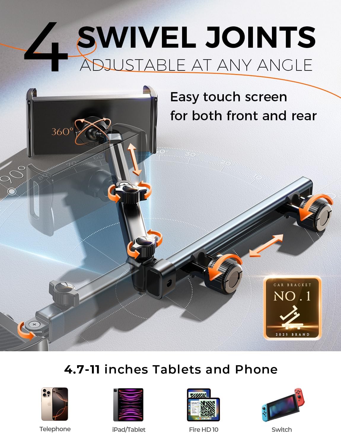 LISEN 3 in 1 for iPad Holder for Car Accessories