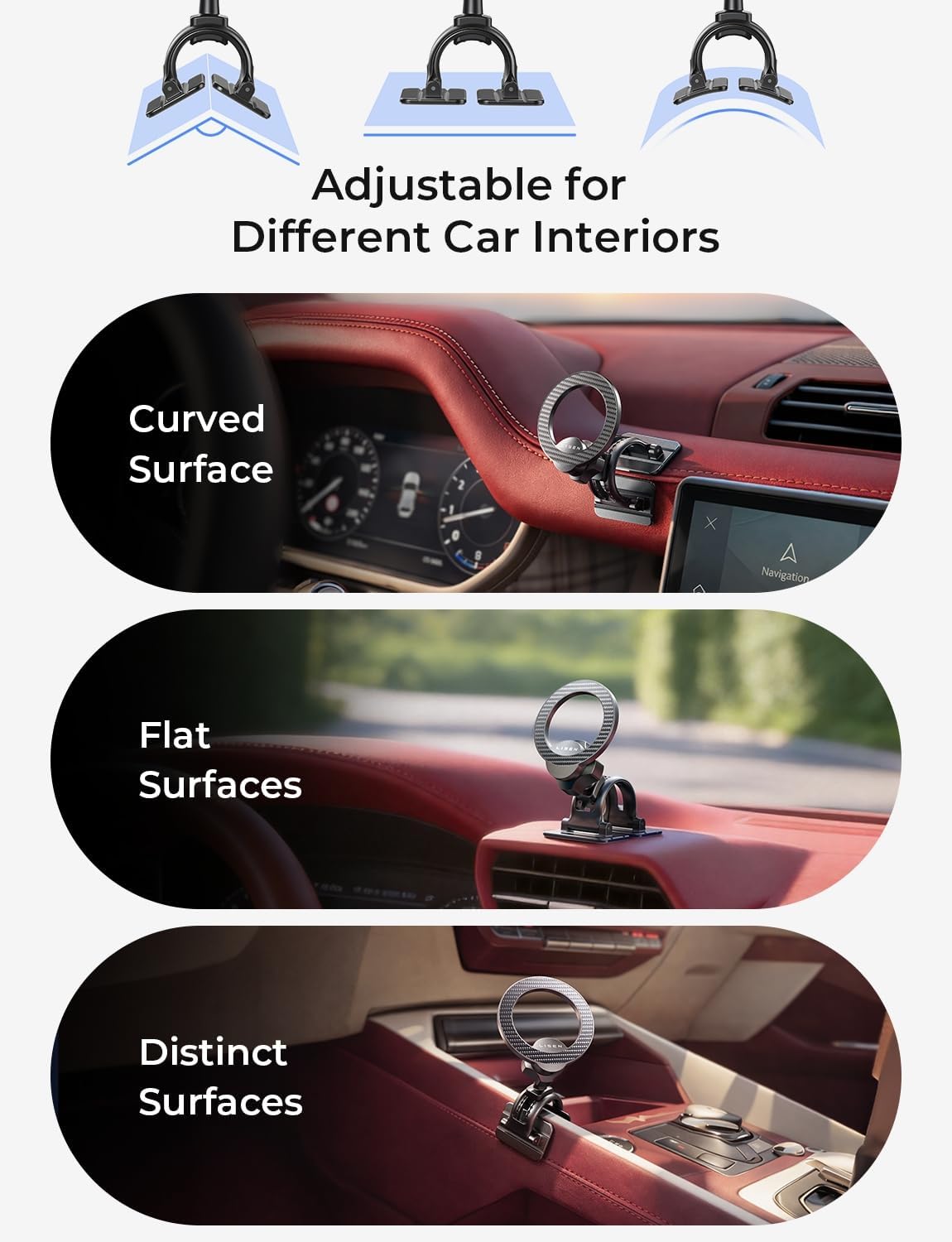 LISEN for iPhone 18 Pro Max Car Mount Holder Magnets Magnetic for MagSafe Car Mount Vent Dashboard Magnet Cell Phone Holder Mounts Car Accessories fit iPhone 18 Pro Max 17 16 15 14 13 12 Carbon Fiber