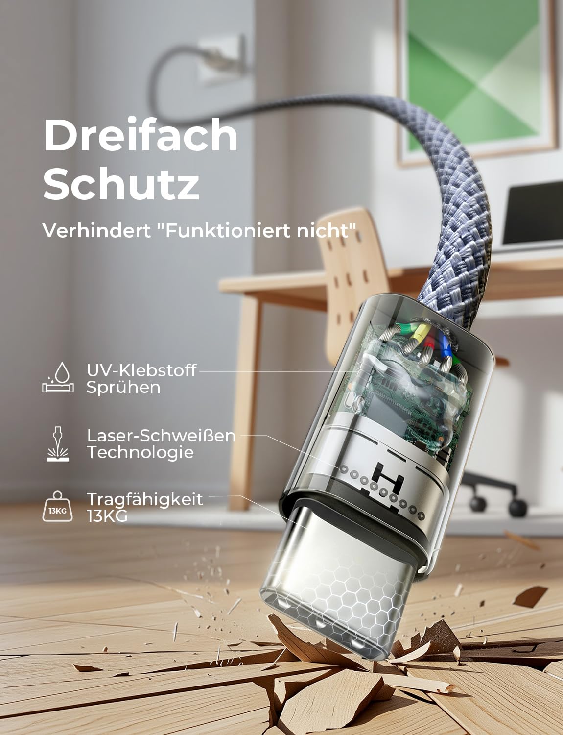 LISEN USB C Kabel 2M 240W Ladekabel USB C 2 Stück