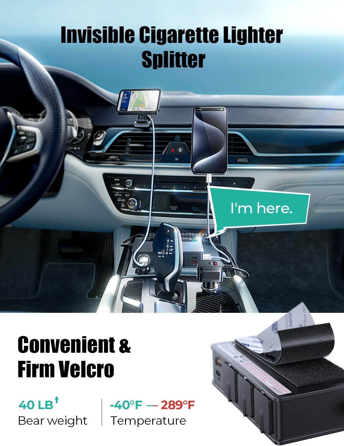 LISEN シガレットライター スプリッター アダプター 191W ヘビーデューティー トラック 車用 USB チャージャー マルチポート PD36W/QC3.0 充電 USB C 12V/24V 独立スイッチ&ダストカバー&防水機能付き すべての車内機器に対応