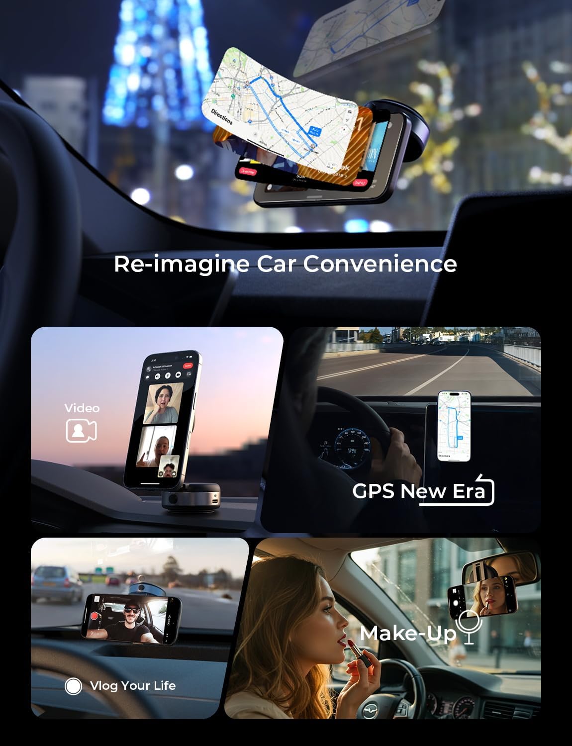 LISEN 電動吸盤式スマホマウント