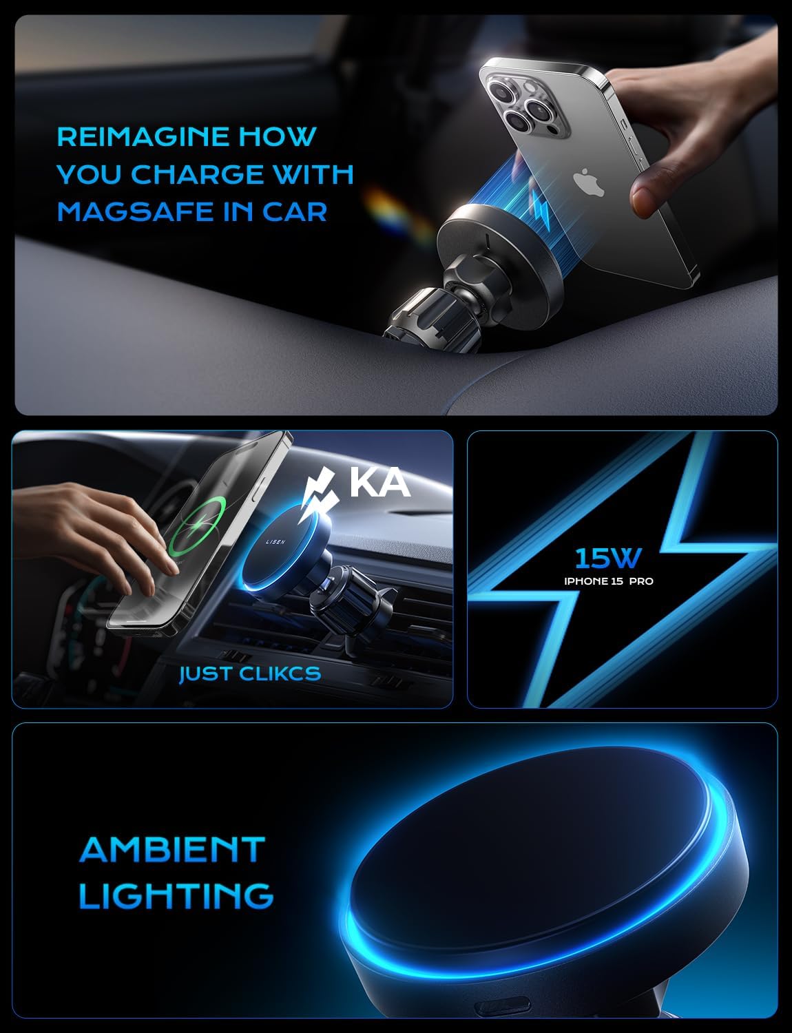 LISEN for Magsafe Car Mount Charger