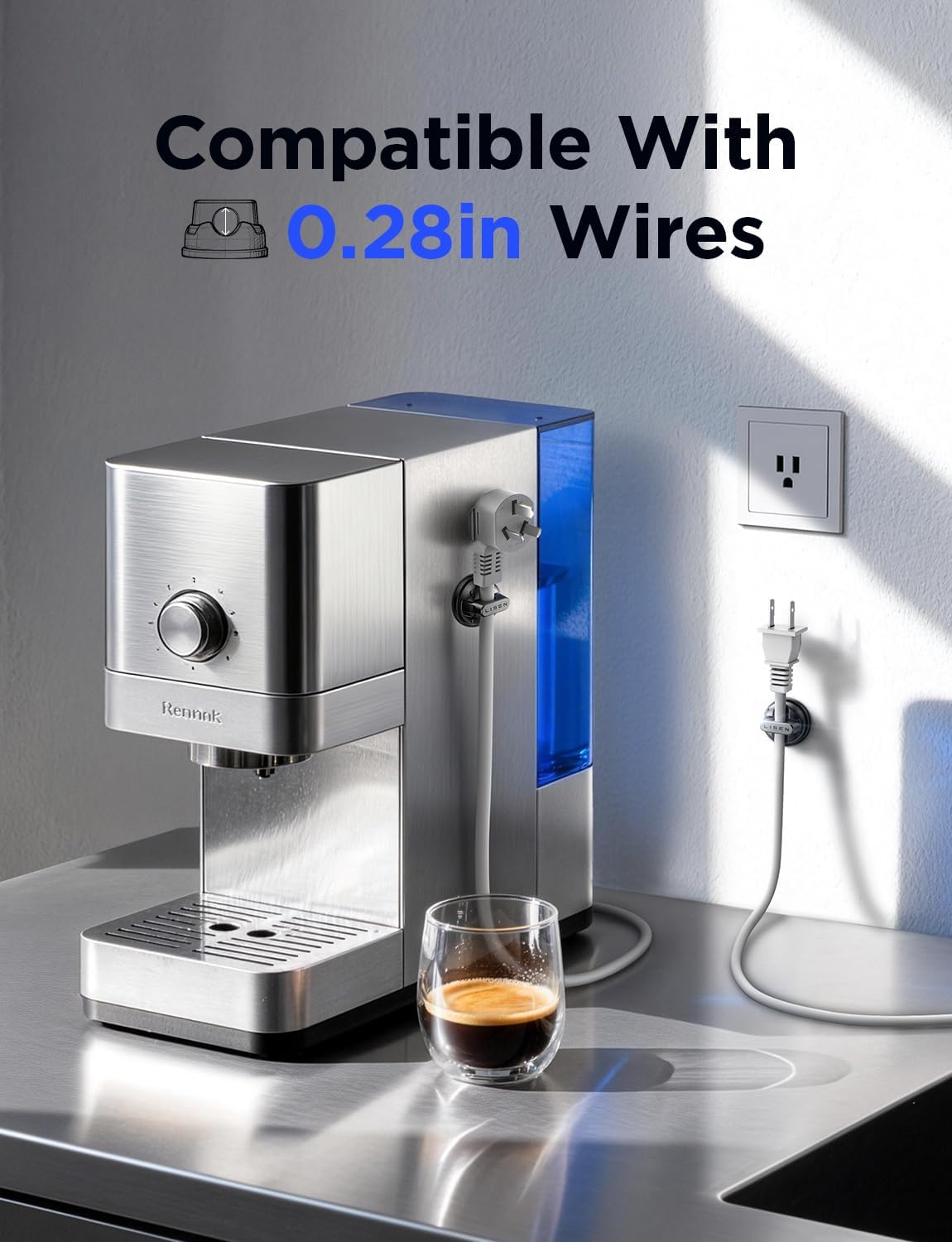 6-Pack Rotatable Cord Holder for Nightstand, LISEN 360°Rotating Magnetic Clips