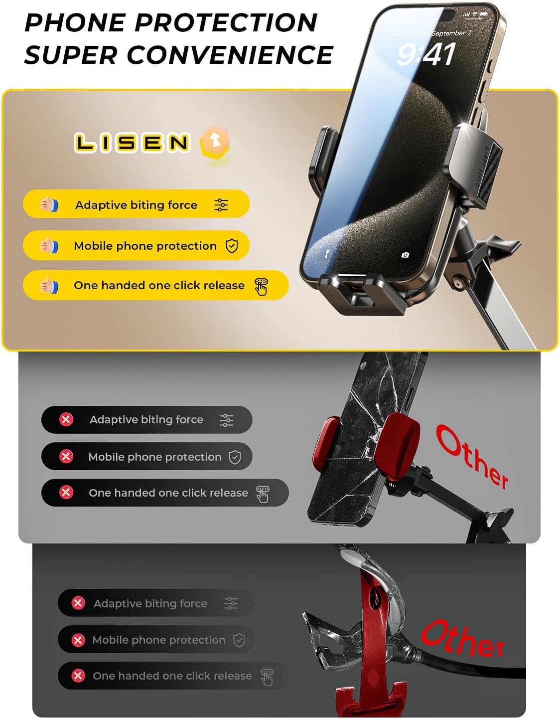 LISEN Gooseneck Phone Holder for Bed Desk