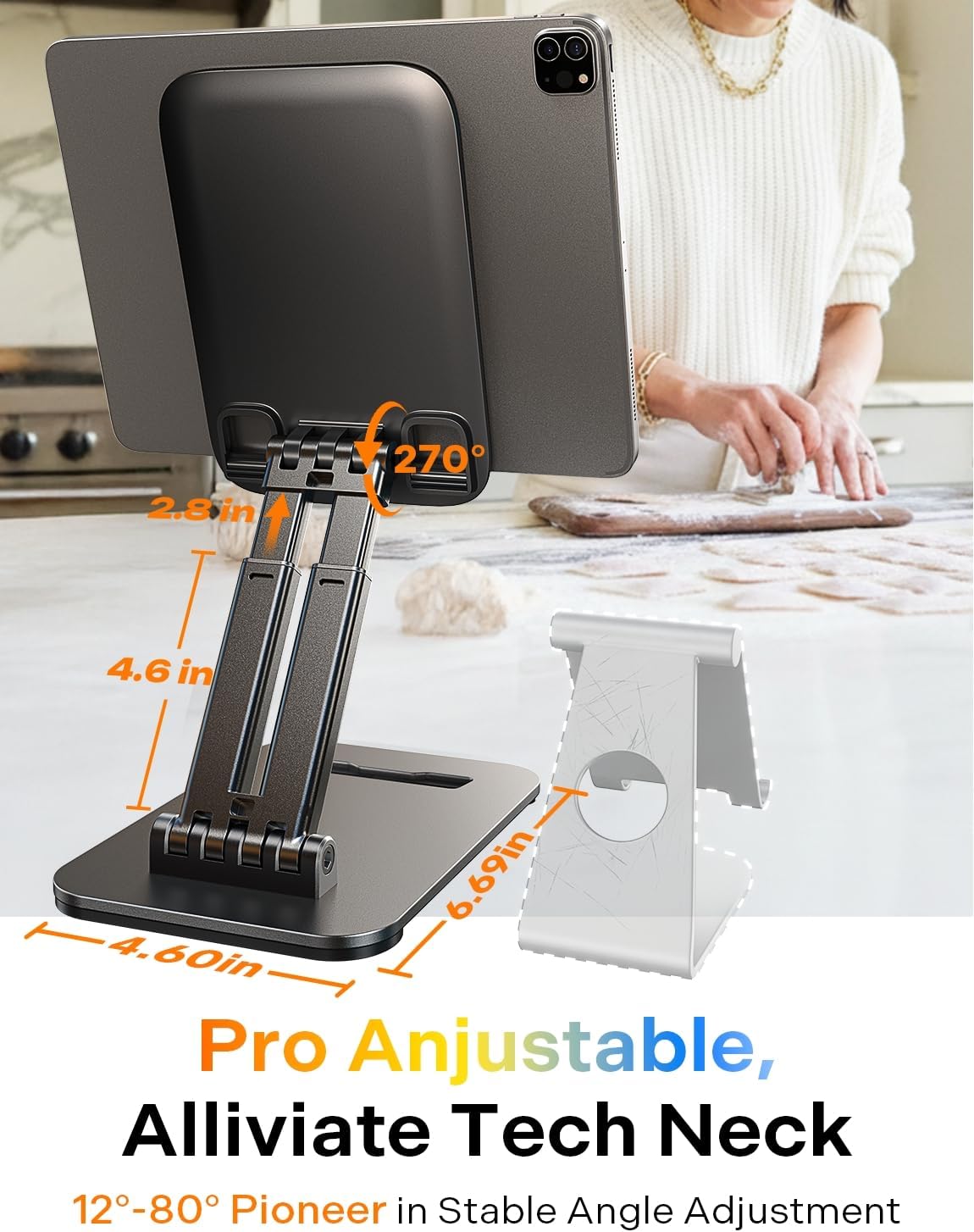 LISEN iPad-Ständer für den Schreibtisch, praktisches Homeoffice-Zubehör für Männer, Frauen und Kinder, tragbarer Monitorständer für iPad A16, Zubehör für den Schalter