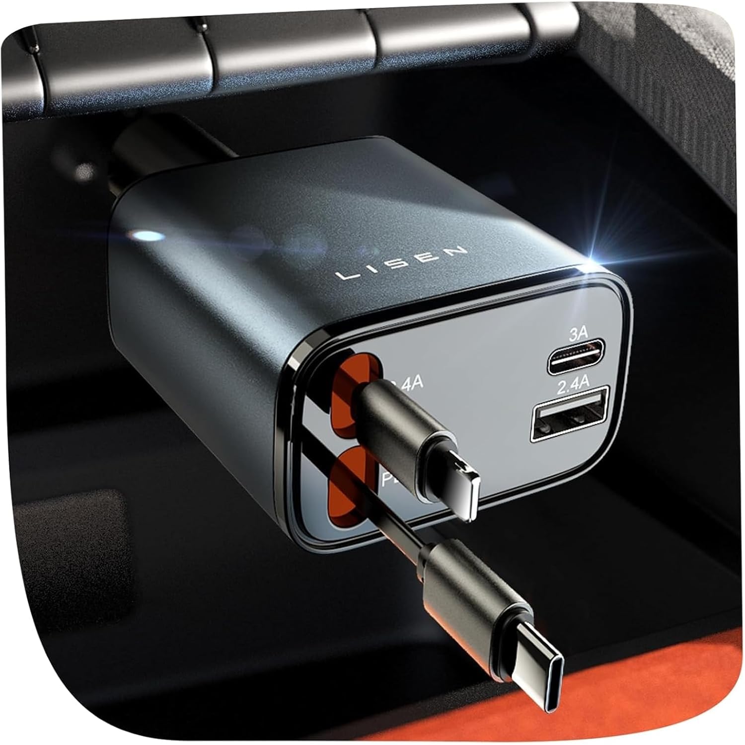 LISEN Retractable Car Charger Gift Box Edition