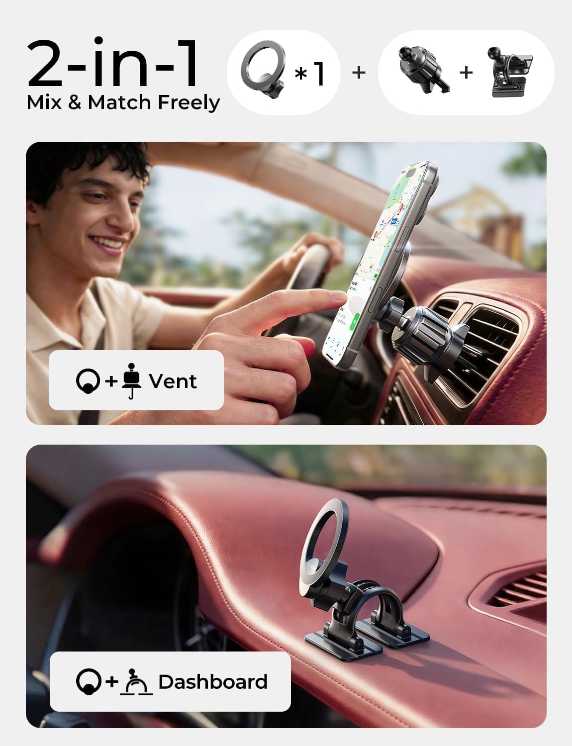LISEN for iPhone 18 Pro Max Car Mount Holder Magnets Magnetic for MagSafe Car Mount Vent Dashboard Magnet Cell Phone Holder Mounts Car Accessories fit iPhone 18 Pro Max 17 16 15 14 13 12 Carbon Fiber