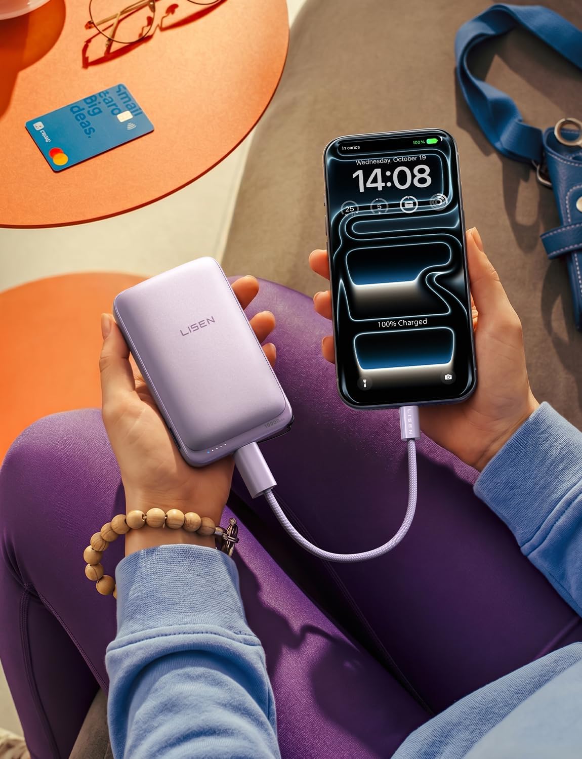 LISEN Qi2.2 25W für Magsafe Powerbank (Lila)