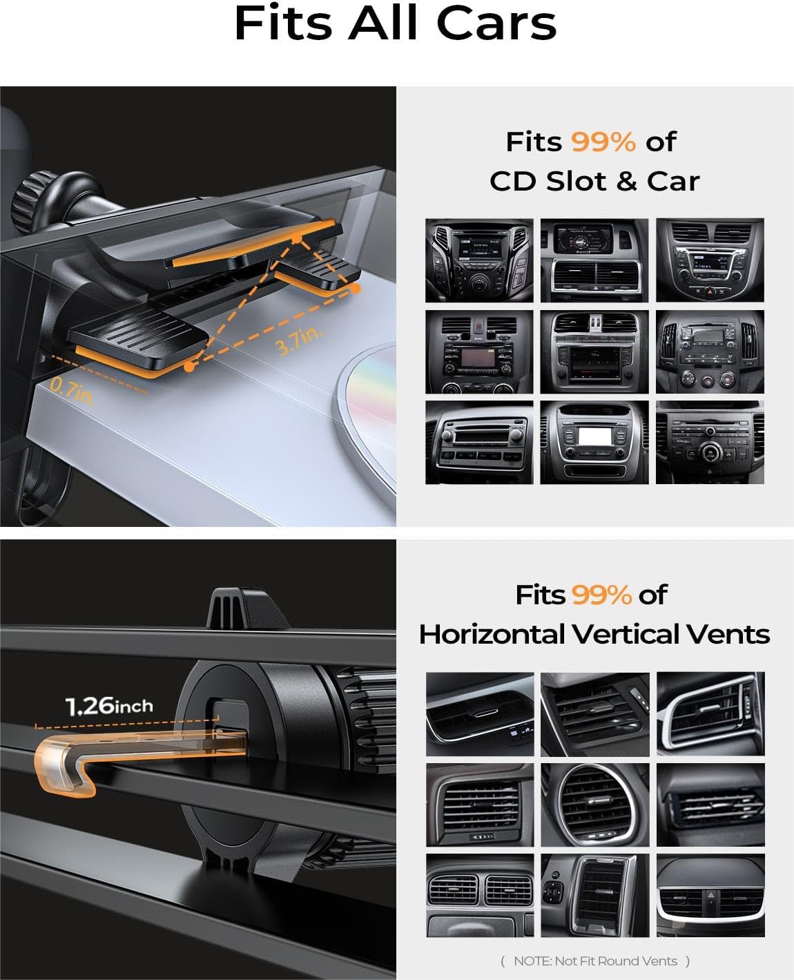 LISEN CD Phone Holder for Car iPhone 17 Adjustable