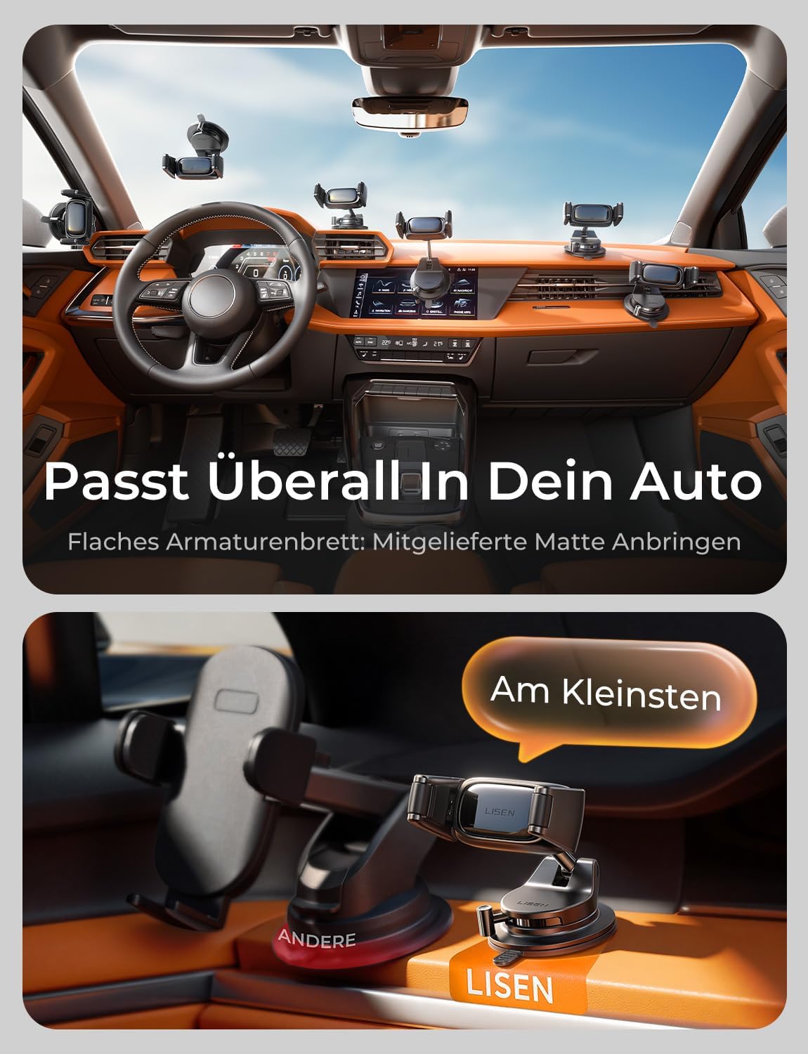 LISEN Vacuum Mobile Phone Holder Car