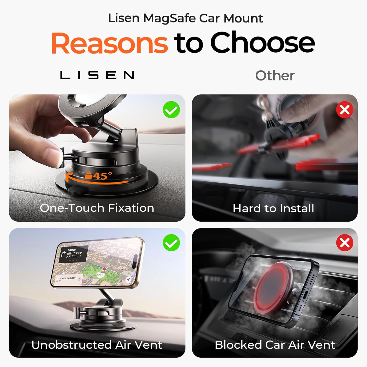 LISEN for MagSafe Car Mount [89+