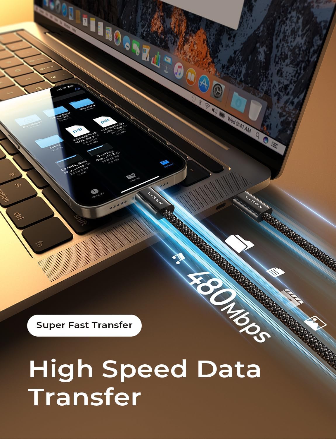 LISEN USB C to USB C Cable 60W