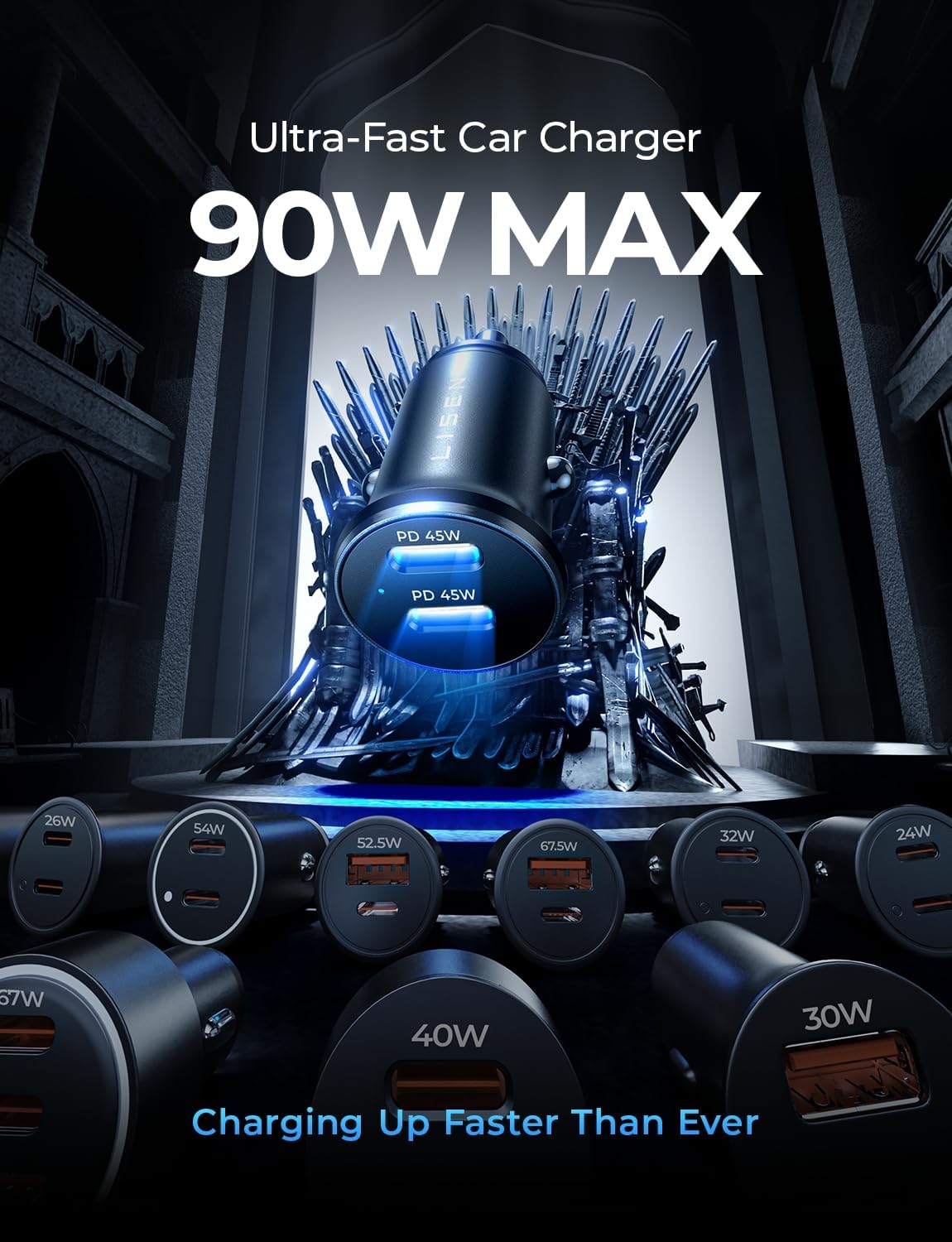 LISEN 90W USB C シガレットライター