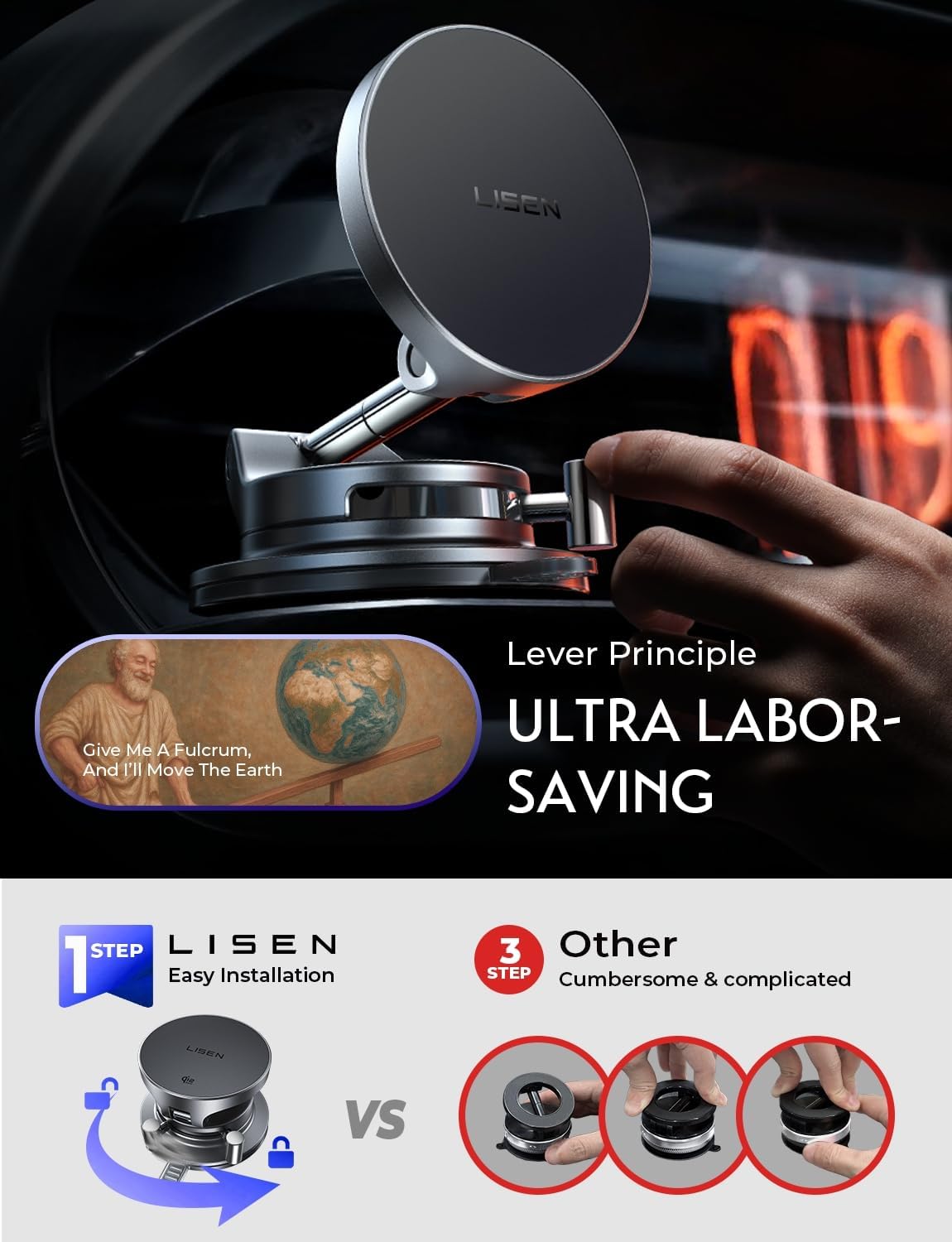 LISEN Car Phone Holder Retractable