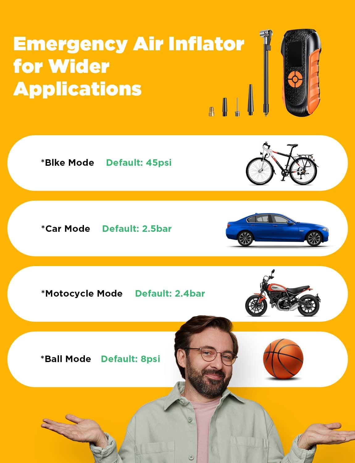 Lisen ポータブルタイヤインフレーター