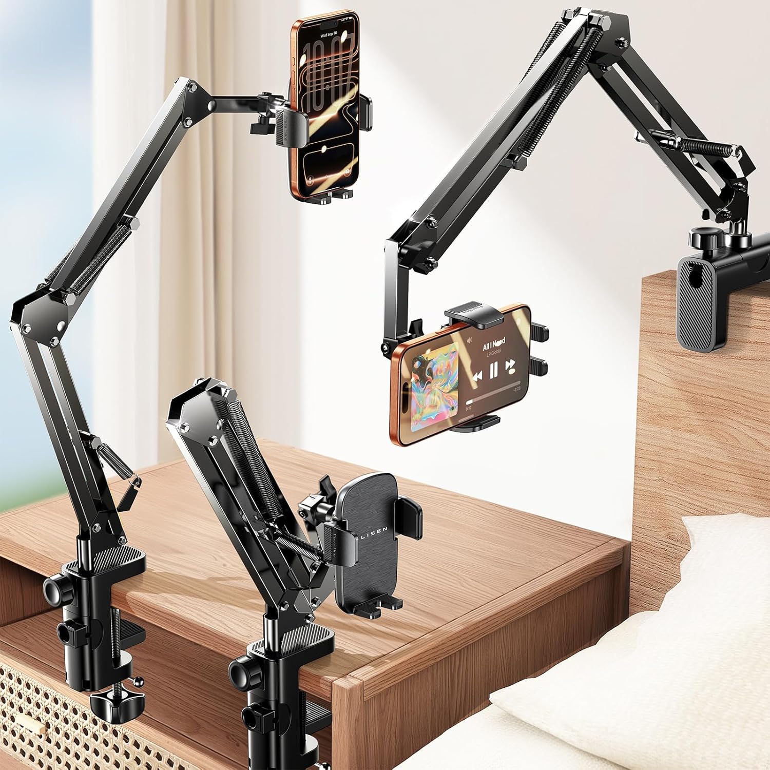 LISEN Gooseneck Phone Holder for Bed Desk