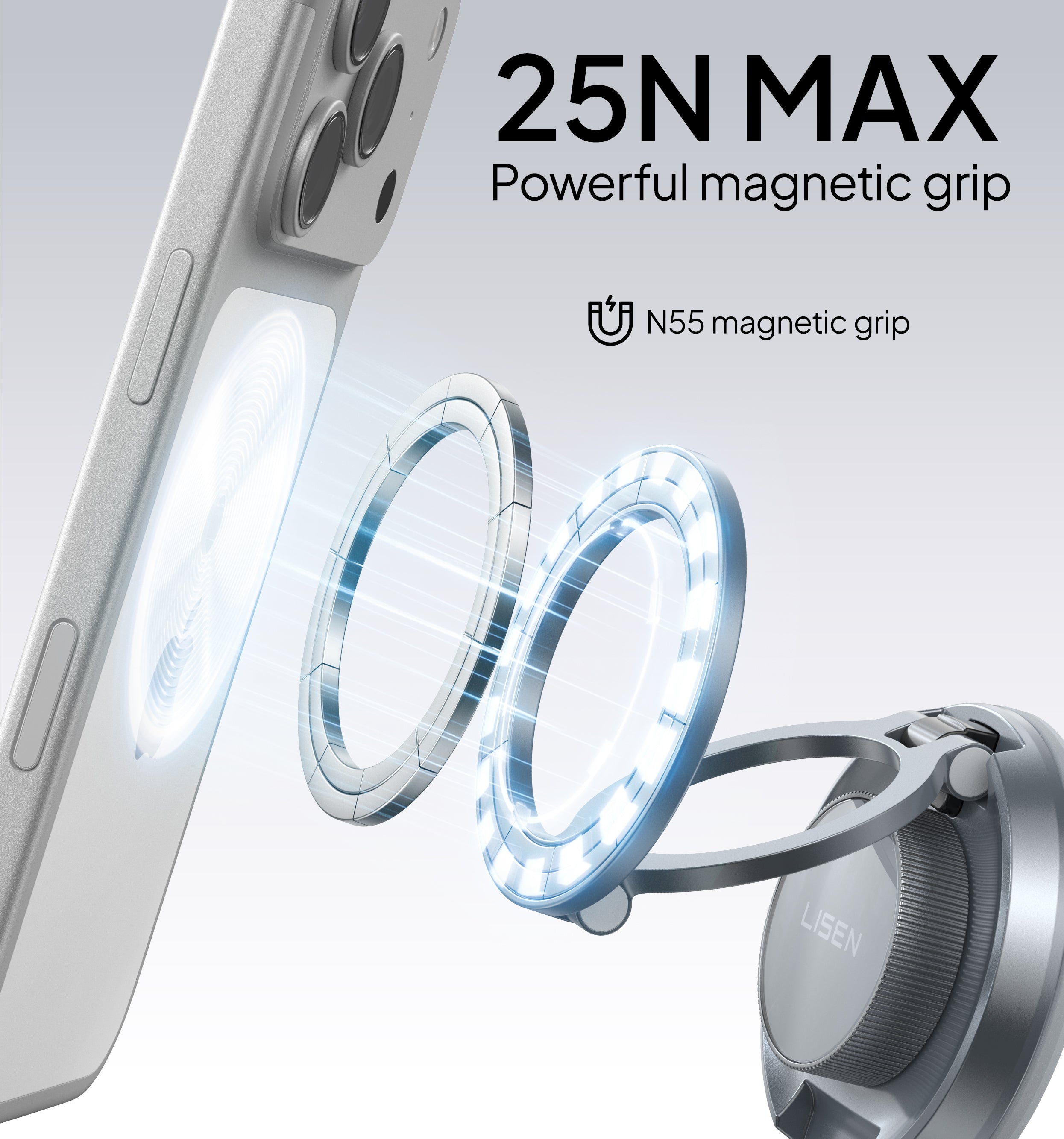 LISEN 360° Vakuum-Saug-MagSafe-Autohalterung