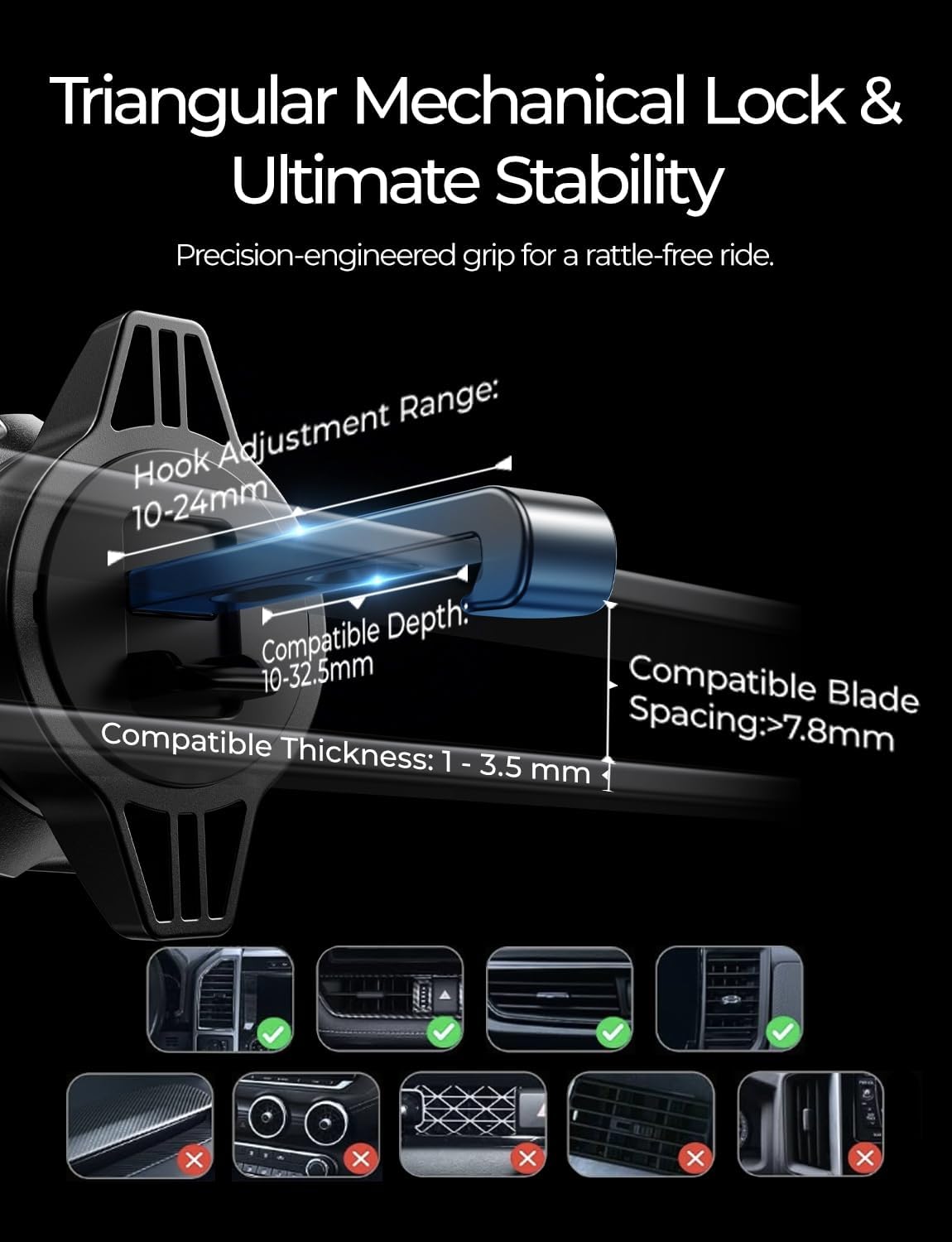LISEN for Qi2.2 25W MagSafe Car Mount Charger for iPhone 18 Pro Max, Car Vent Magnetic Car Charger Stable Qi2 Wireless Charging Car Charger Mount Holder,Car Mount,Car Vent Mount for iPhone 18 17 16
