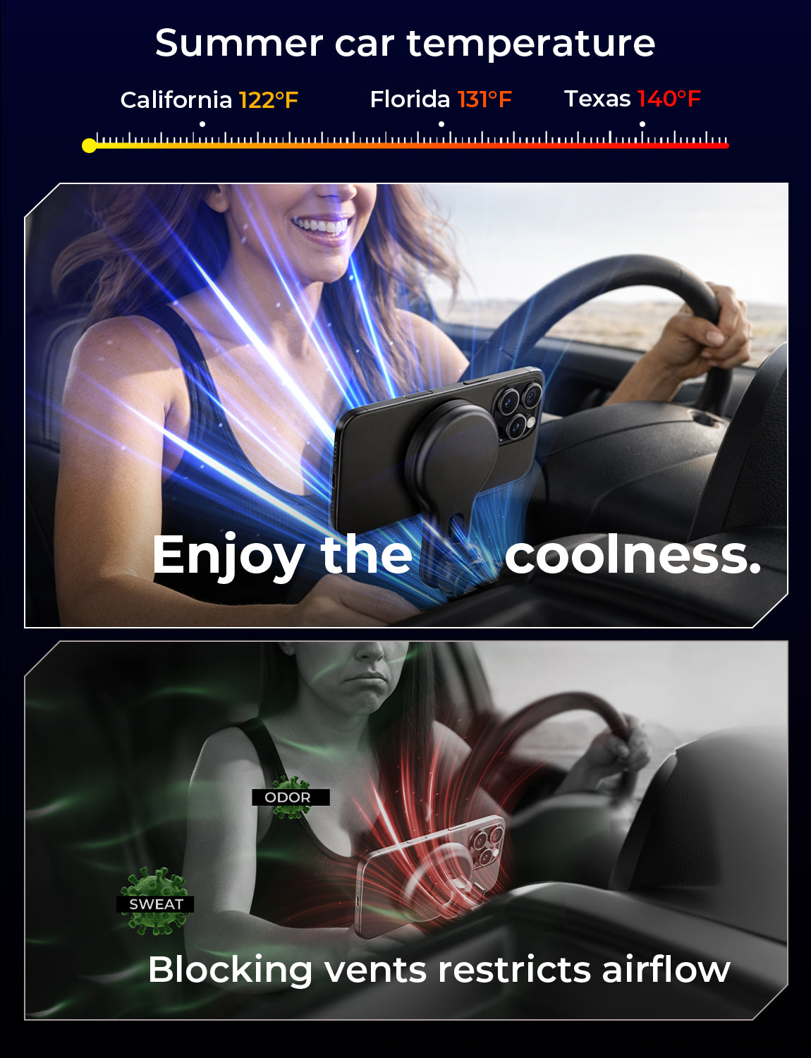 LISEN Qi2.2 25W MagSafe Car Mount Charger