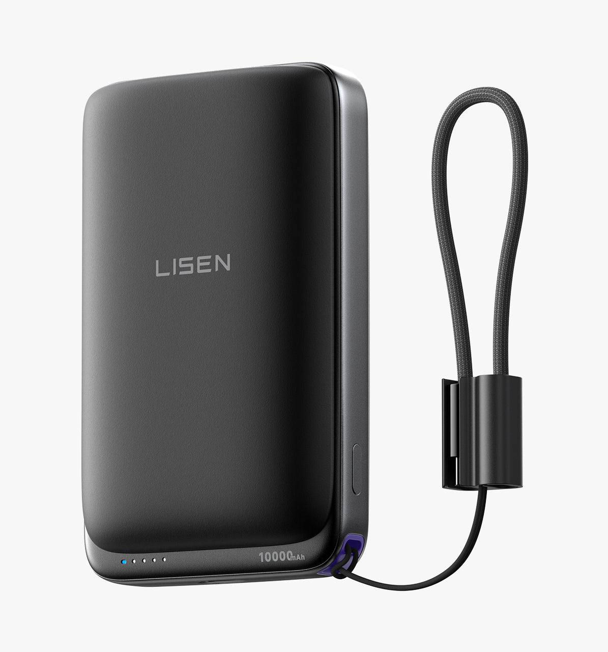 LISEN Qi2.2 25W Power Bank with Built-In USB-C Cable