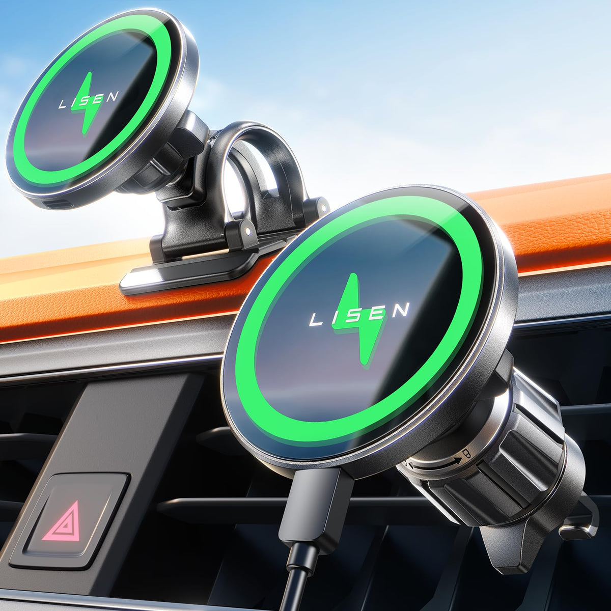 LISEN für Magsafe Autohalterung 15W Handyhalterung Auto mit Ladefunktion