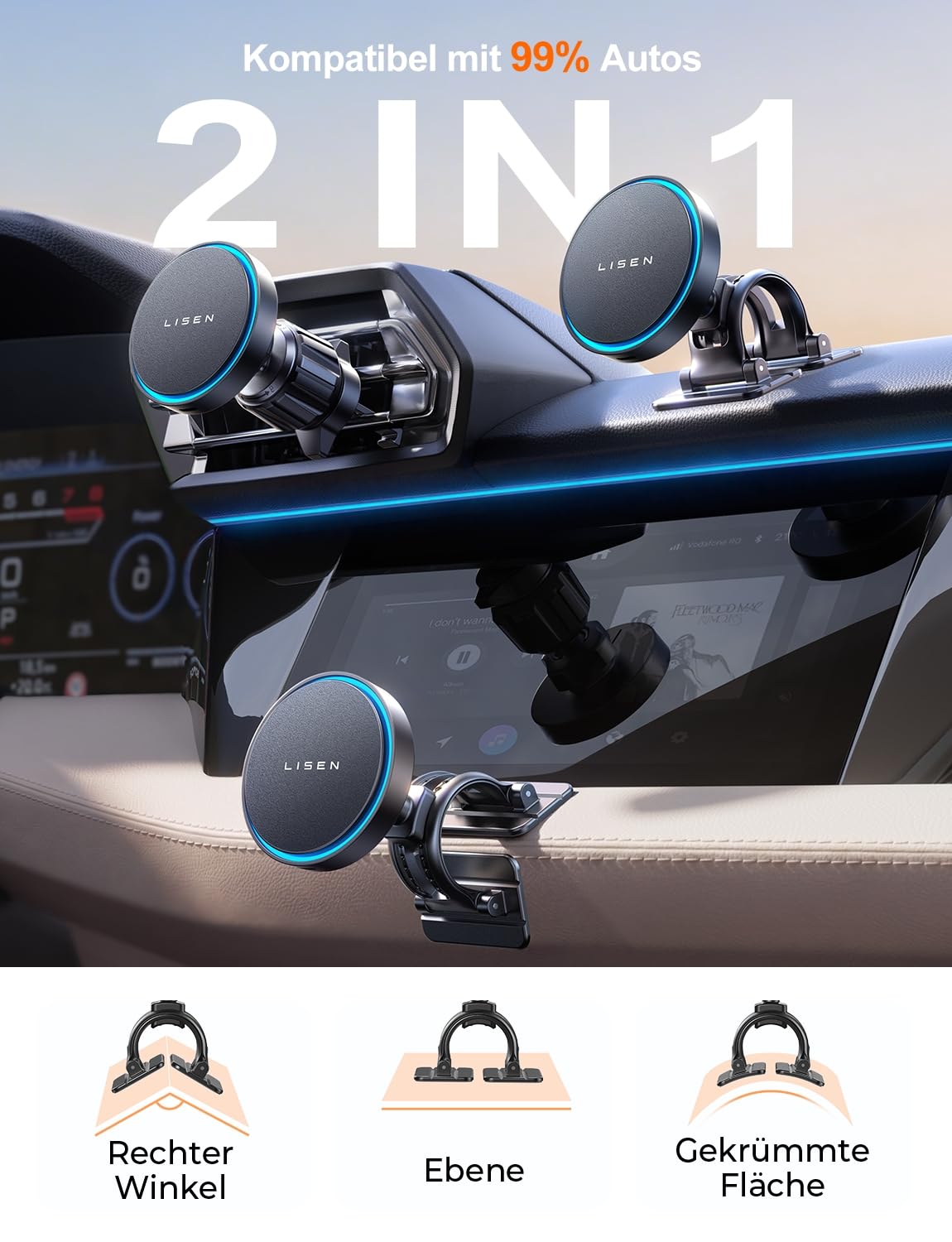 LISEN für Magsafe Autohalterung 15W Handyhalterung Auto mit Ladefunktion