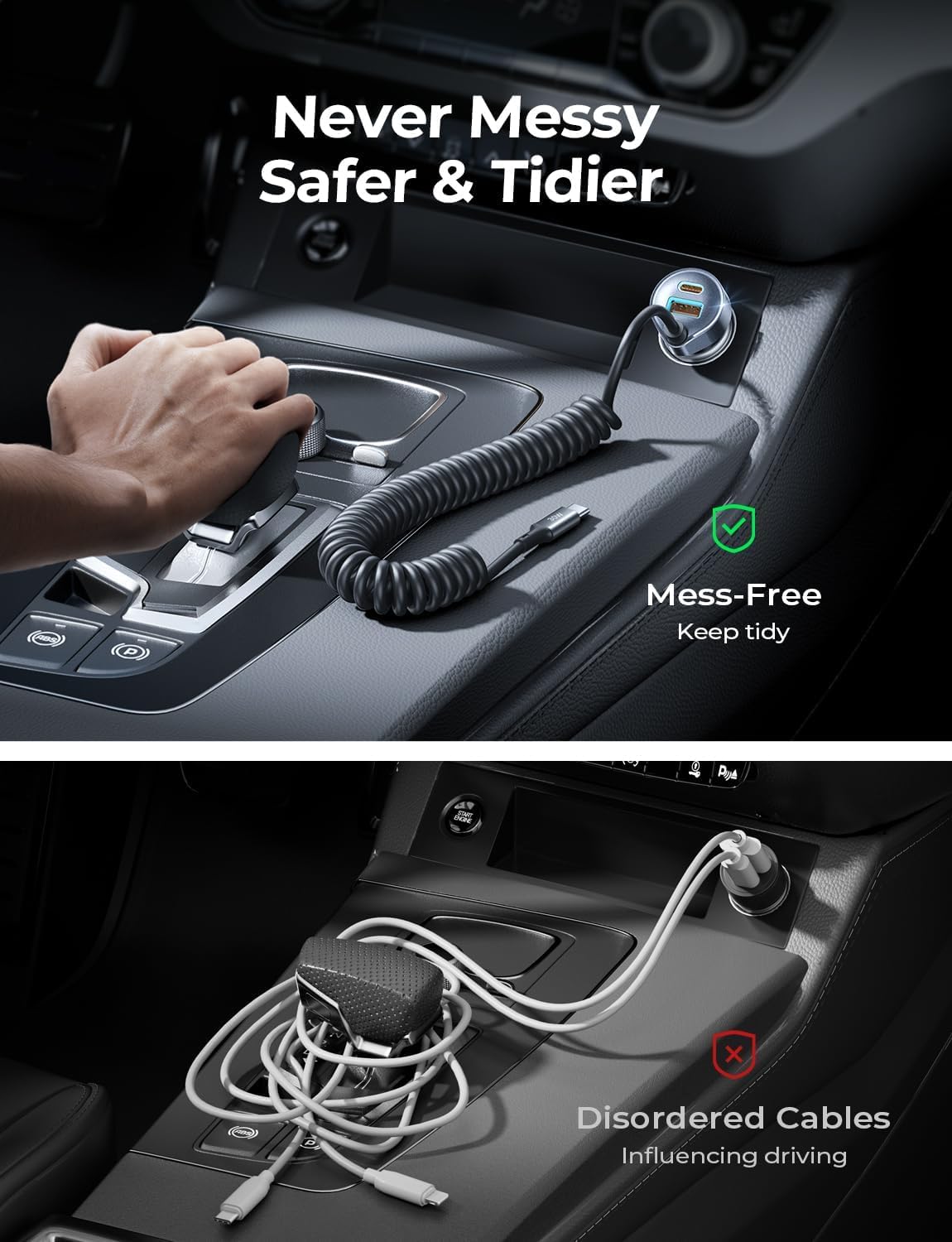 LISEN 90W USB C Car Charger for iPhone 17/16/15 Series Car Charger USB C Fast Charge Adapter,Super Fast for Men Women, Car Accessories, Compatible with iPhone 17 16 15 Pro Max