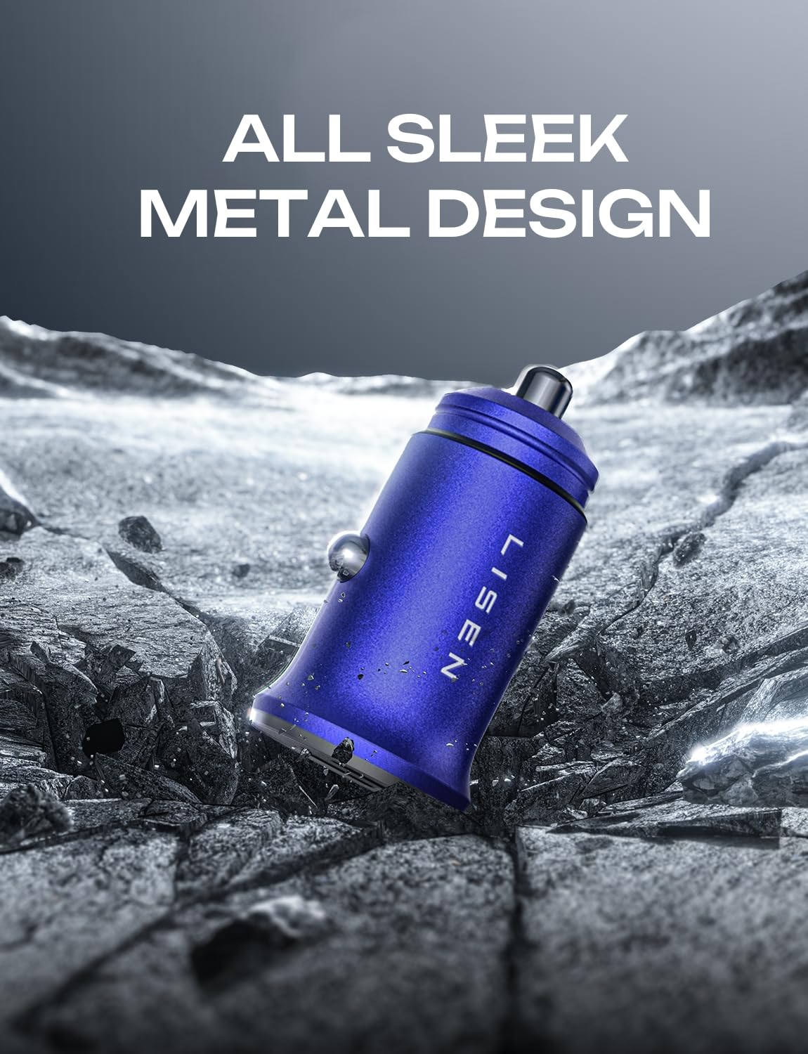 LISEN 90W USB C Car Charger USB C Fast Charge, PD3.0 Fast Car Charger, Blue