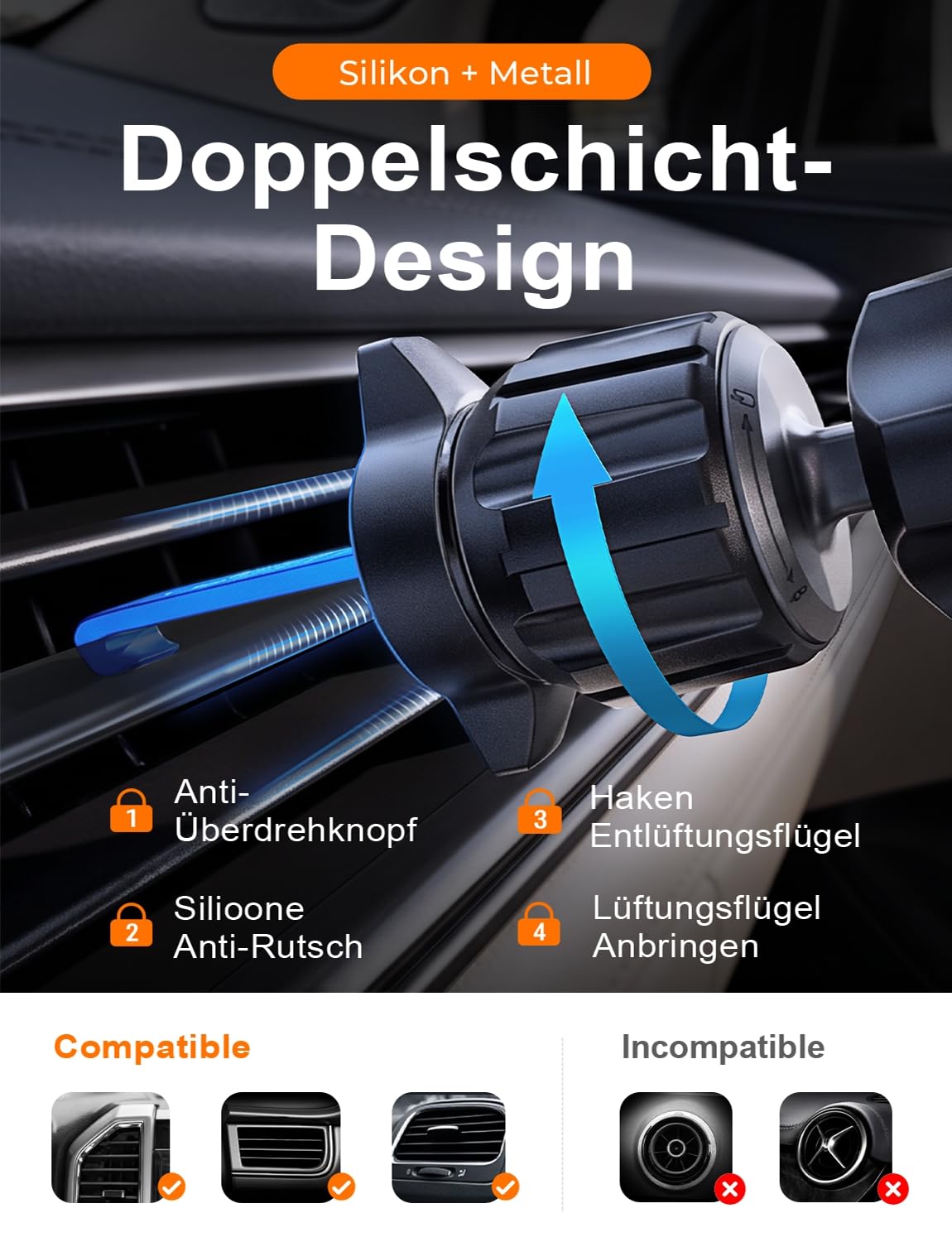 LISEN für Magsafe Autohalterung 15W Handyhalterung Auto mit Ladefunktion