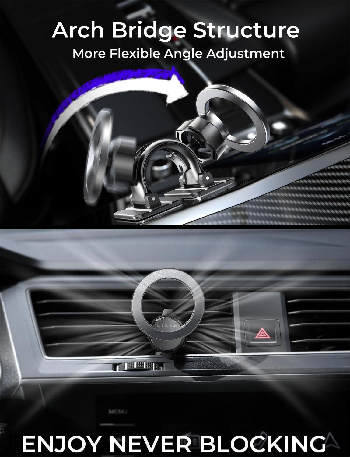 LISEN 2026 Upgrade Ultra Magnetic Air Vent MagSafe Car Mount