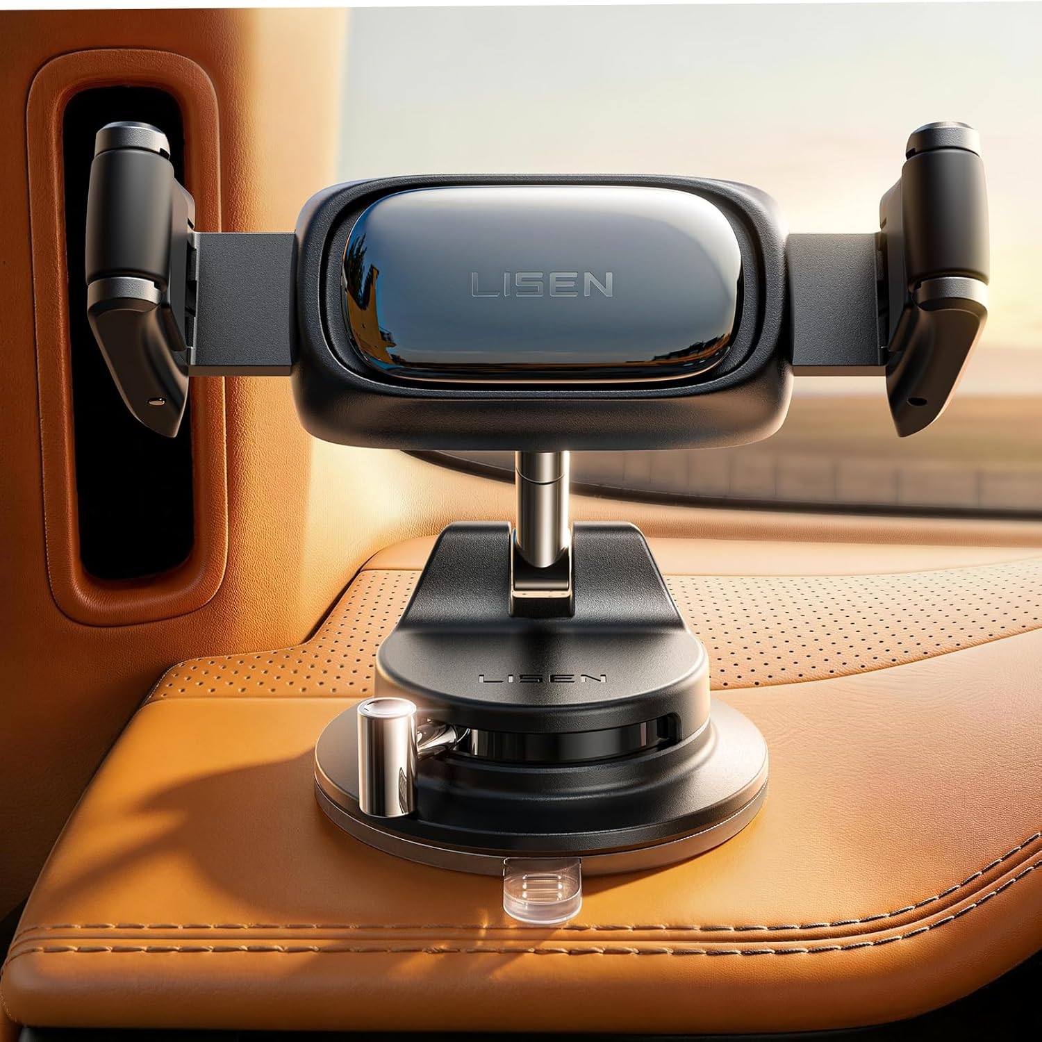 LISEN Suction Phone Mount for Car，Auto-Adjusting Phone Holder
