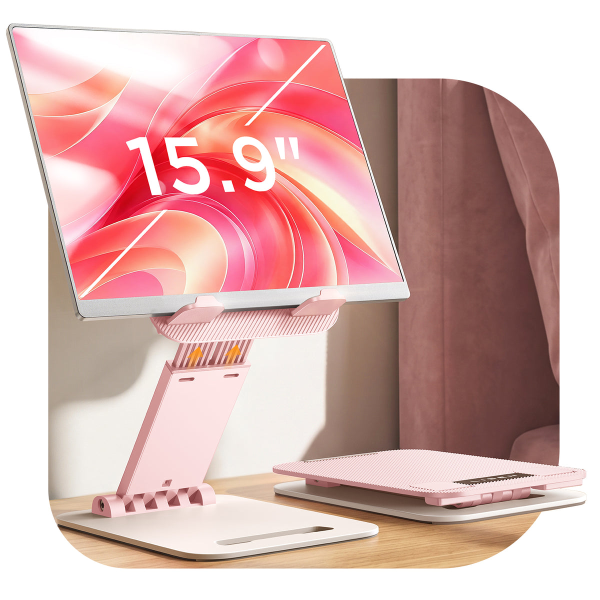 LISEN for iPad Stand Adjustable Tablet Holder Desk, iPad Accessories Pink