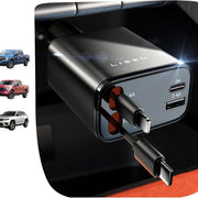 LISEN iPhone 17用 引き込み式カーチャージャー