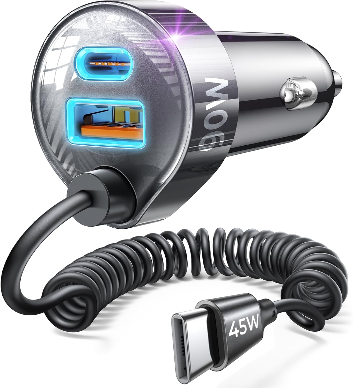 LISEN 90W Kfz-Ladegerät mit USB-C-Schnellladefunktion für iPhone 17, 16, 15 Pro Max, superschnelles Laden für iPhone 15, 16, 17 Pro, Kfz-Ladegerät mit Typ-C-Adapter für iPhone 17, 16, 15 Air, Pro Max Plus, Samsung Galaxy S25, Pixel und Android